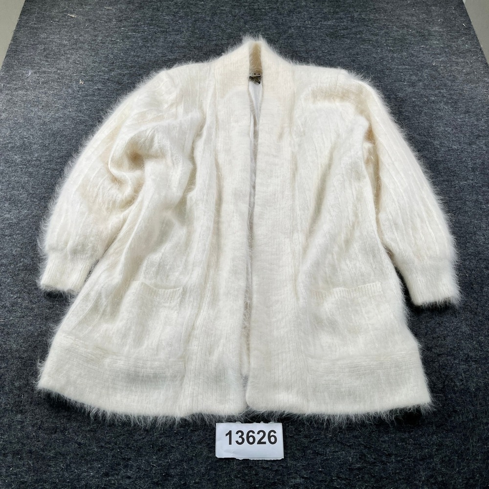 Talk of the Walk Cardigan Womens OS White Excellent Vintage Angora Mob Wife